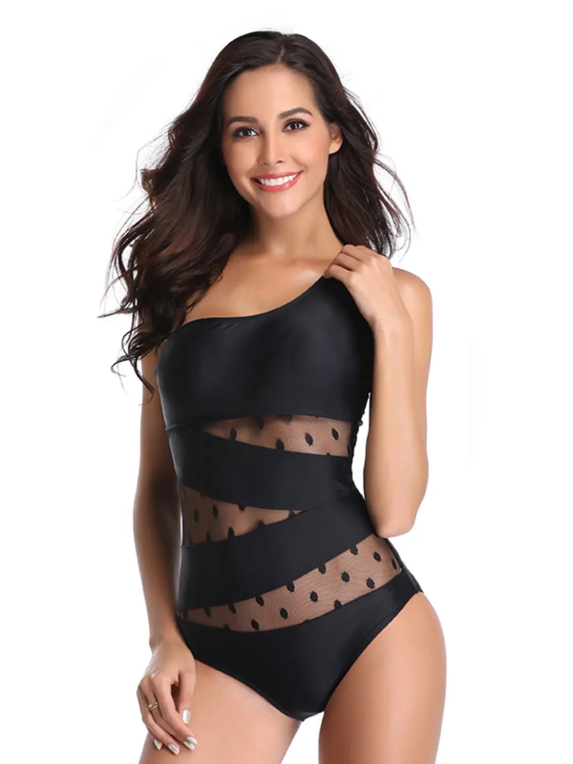 One Shoulder Polka Dot One - Piece Swimwear - Chaelisa's New Jammies