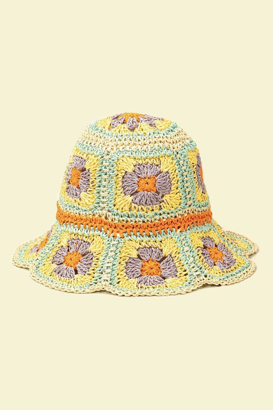 Packable crochet granny square bucket hat - Chaelisa's New Jammies