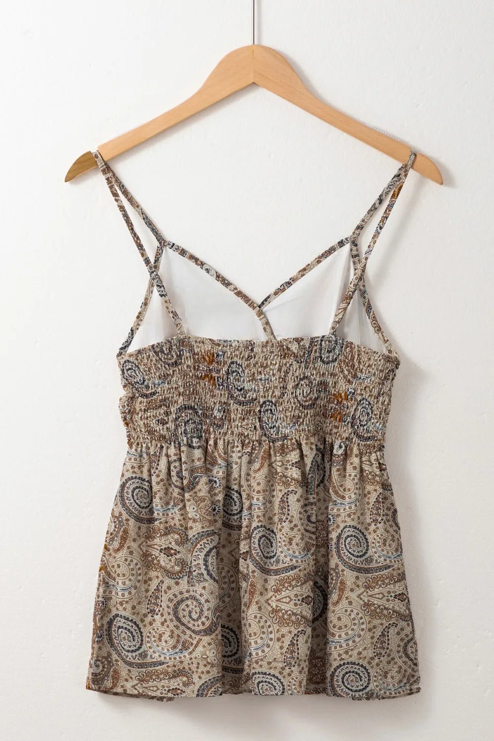 Paisley Printed Smocked Babydoll Cami - Chaelisa's New Jammies