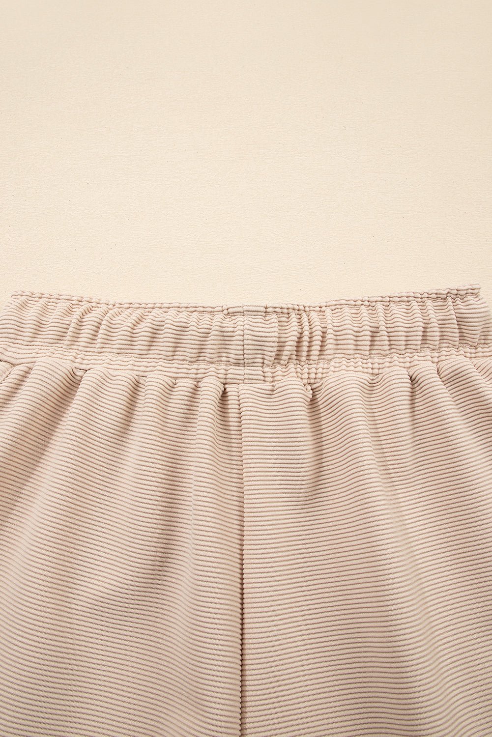 Parchment Textured Half Zip Kangaroo Pocket Top Drawstring Shorts Set - Chaelisa's New Jammies