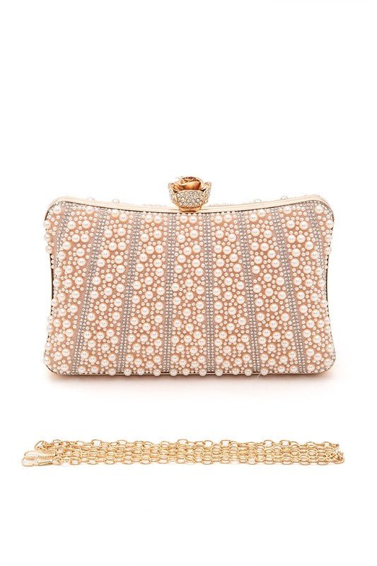 Pearl Rhinestone Evening Formal Box Clutch - Chaelisa's New Jammies