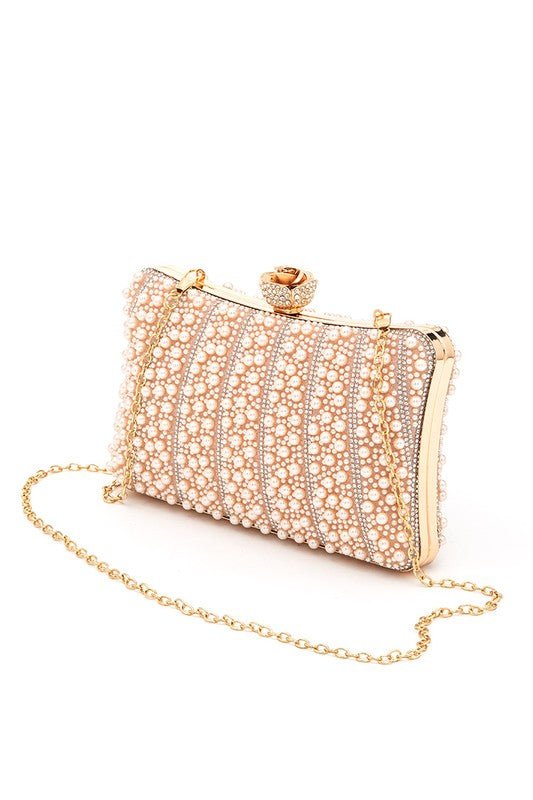 Pearl Rhinestone Evening Formal Box Clutch - Chaelisa's New Jammies