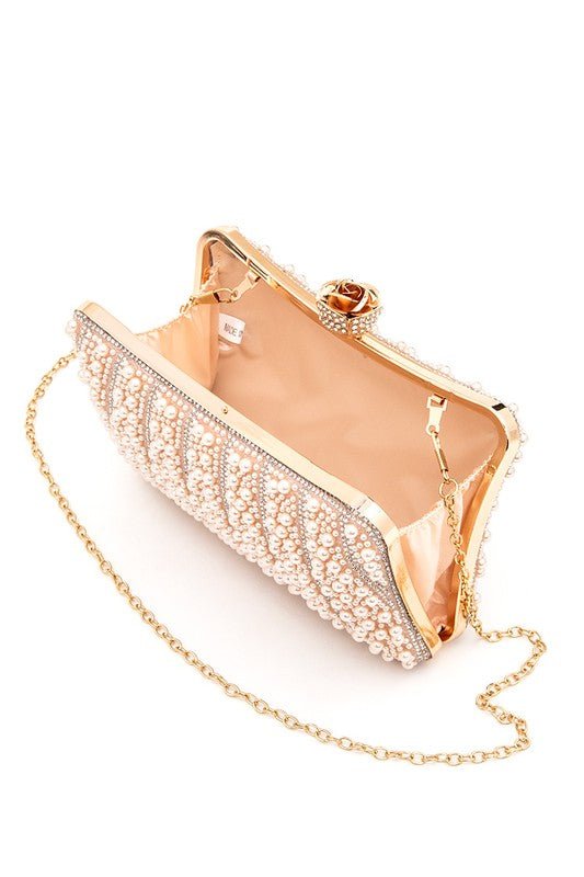 Pearl Rhinestone Evening Formal Box Clutch - Chaelisa's New Jammies