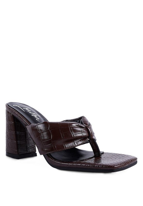 PHANTOM RUCHED HIGH HEELED THONG SANDALS - Chaelisa's New Jammies