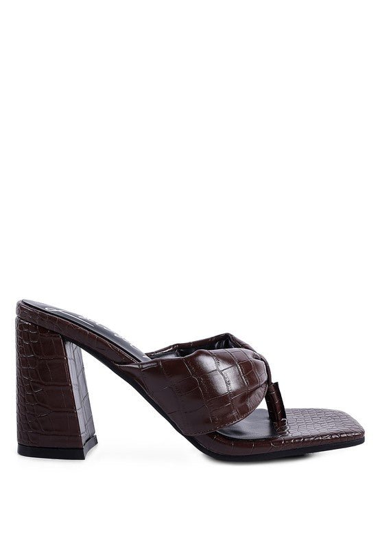 PHANTOM RUCHED HIGH HEELED THONG SANDALS - Chaelisa's New Jammies