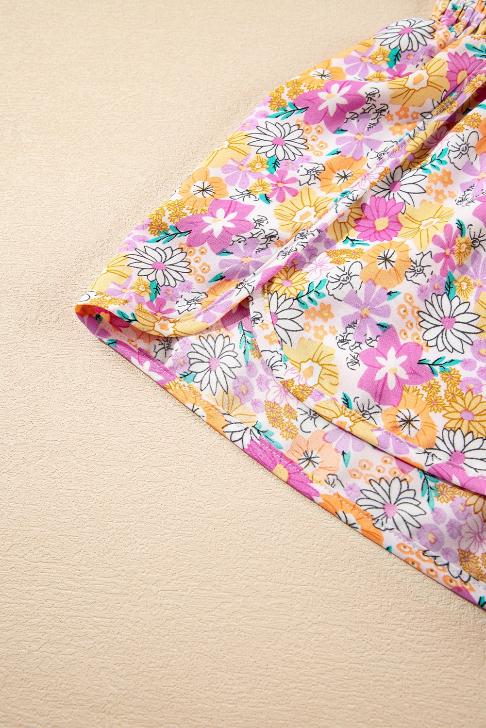 Pink Boho Floral Shirred High Waist Casual Shorts - Chaelisa's New Jammies