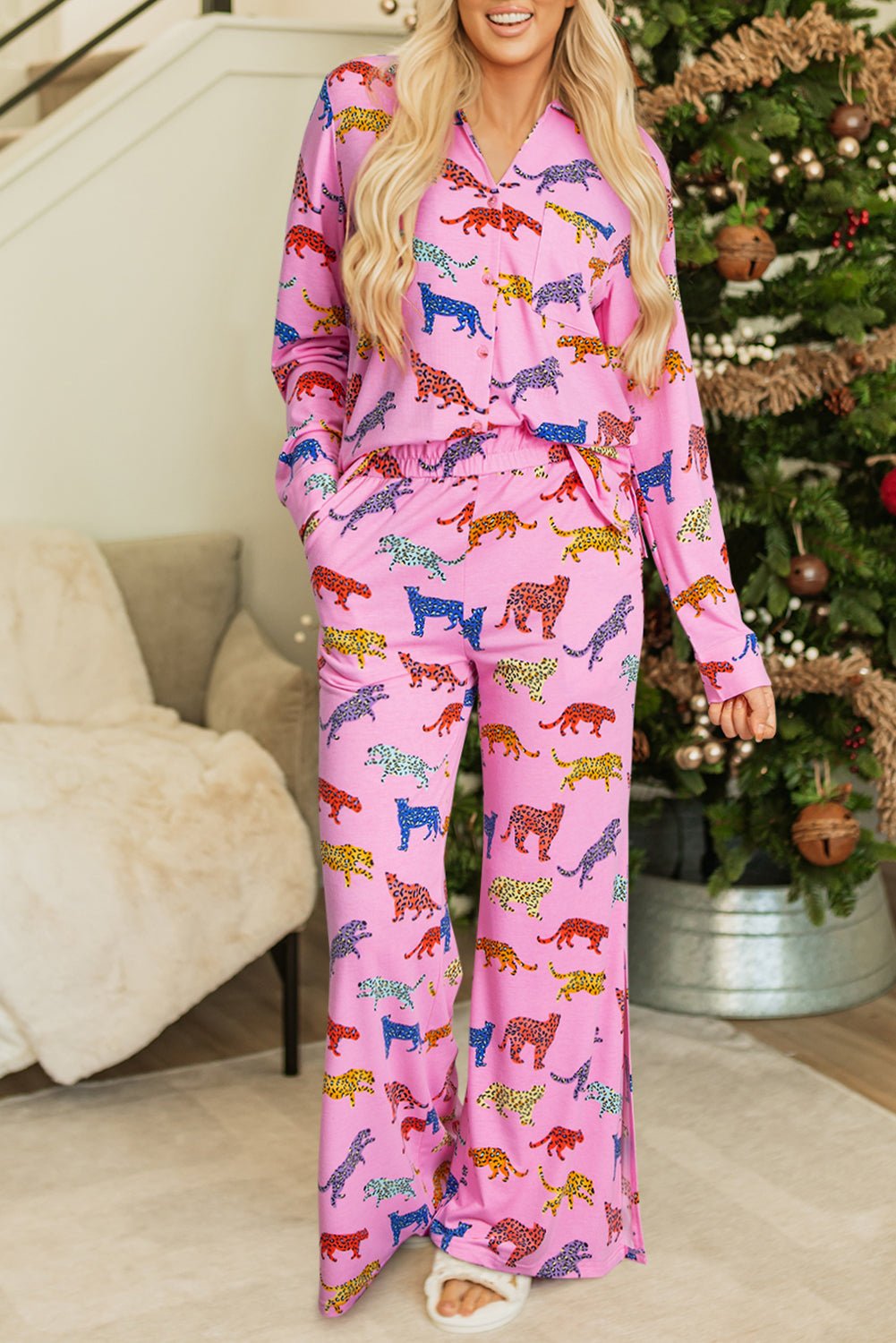 Pink Cheetah Print Shirt and Pants Pajama Set - Chaelisa's New Jammies