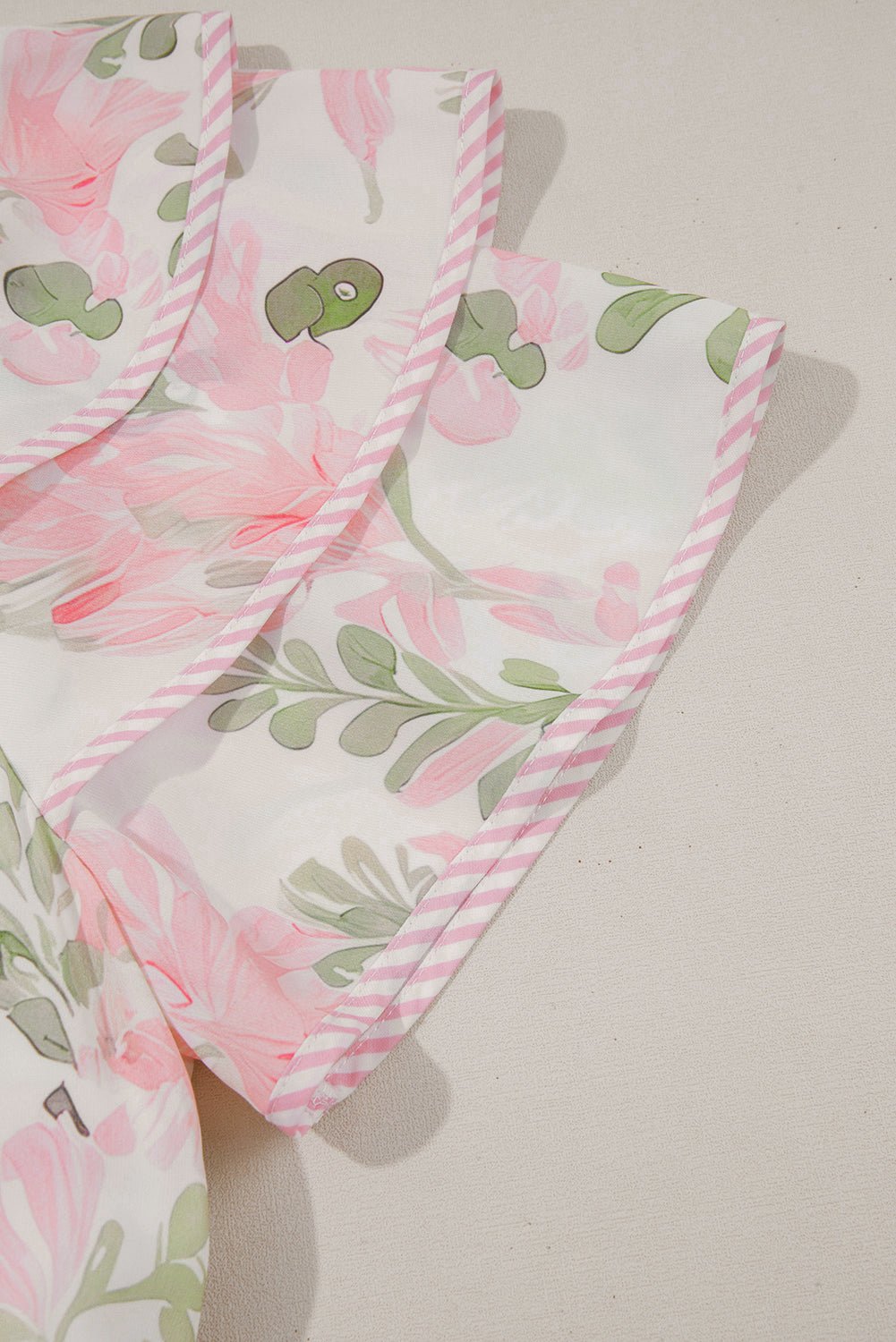 Pink Floral Contrast Edge Layered Short Sleeve Mini Dress - Chaelisa's New Jammies