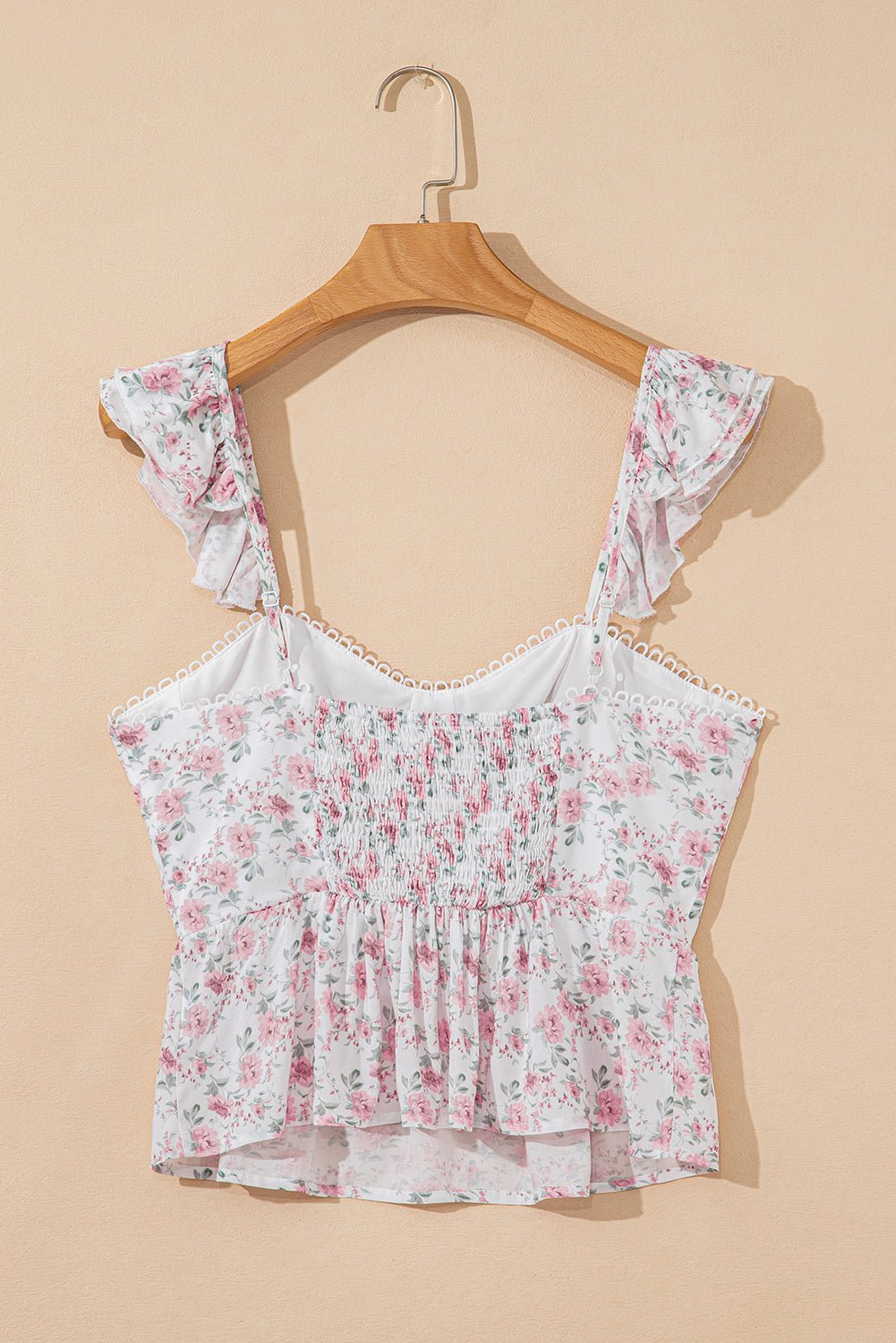 Pink Floral Flutter Peplum Tank Top - Chaelisa's New Jammies