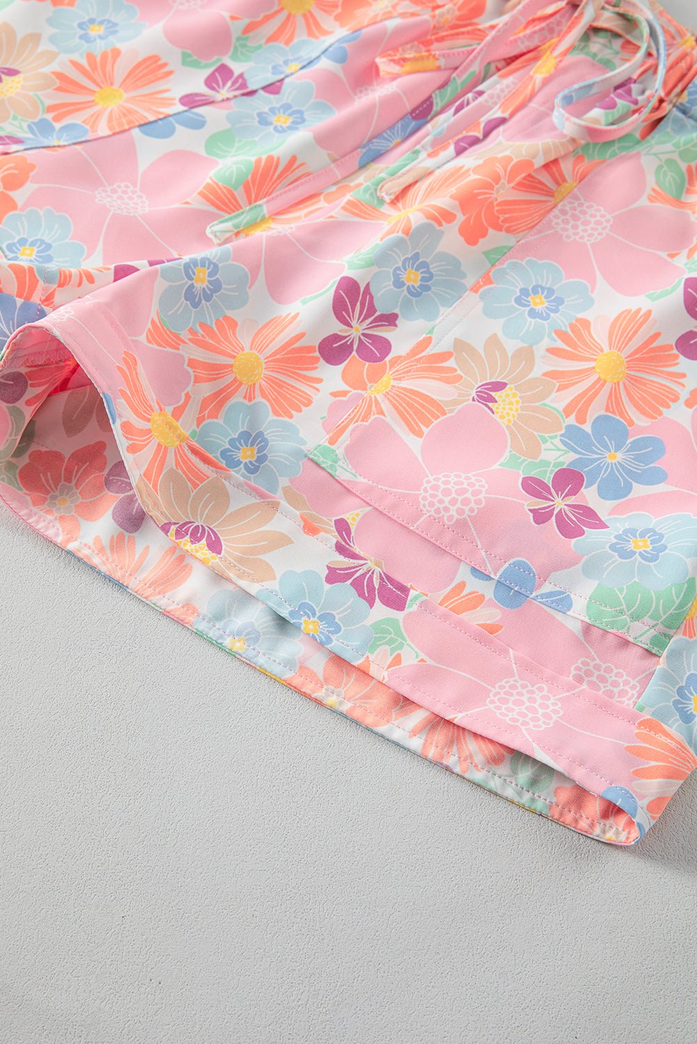 Pink Floral Print Side Pockets Drawstring Casual Shorts - Chaelisa's New Jammies