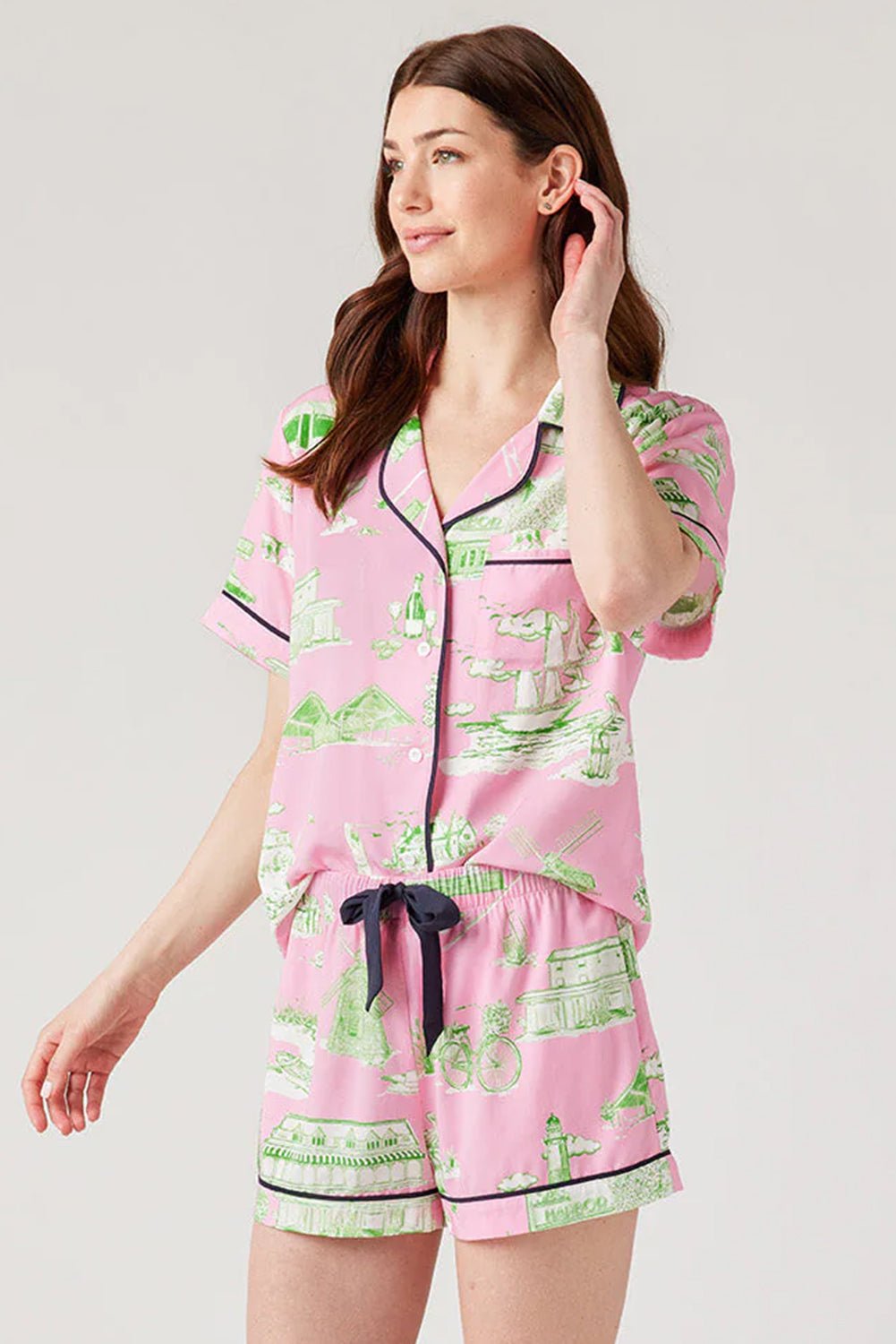 Pink Holiday Resort Short 2pcs Pajama Set - Chaelisa's New Jammies