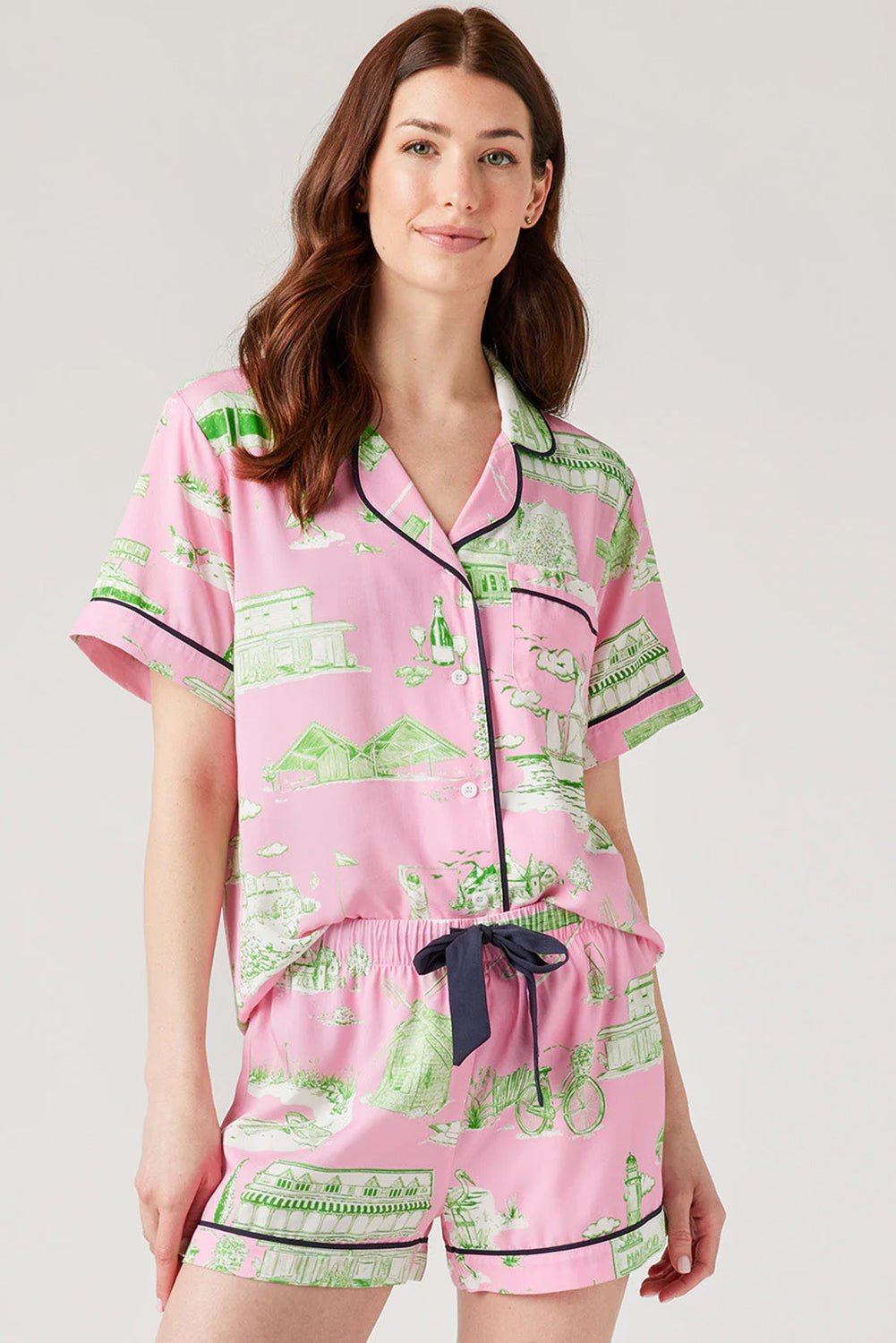 Pink Holiday Resort Short 2pcs Pajama Set - Chaelisa's New Jammies