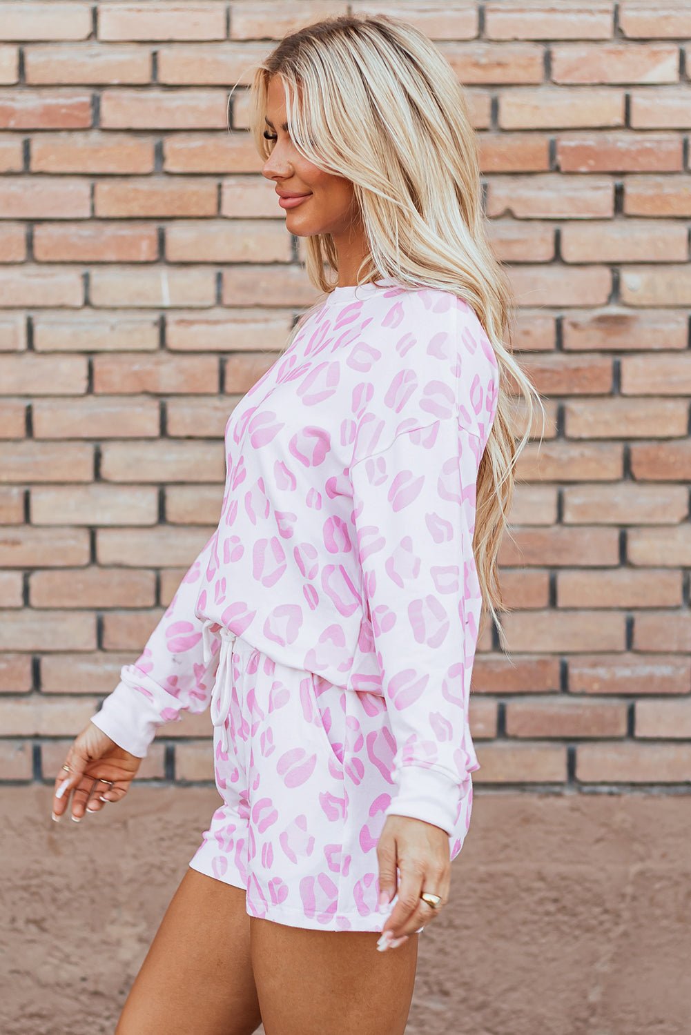 Pink Leopard Animal Print Pullover and Shorts Loungewear - Chaelisa's New Jammies