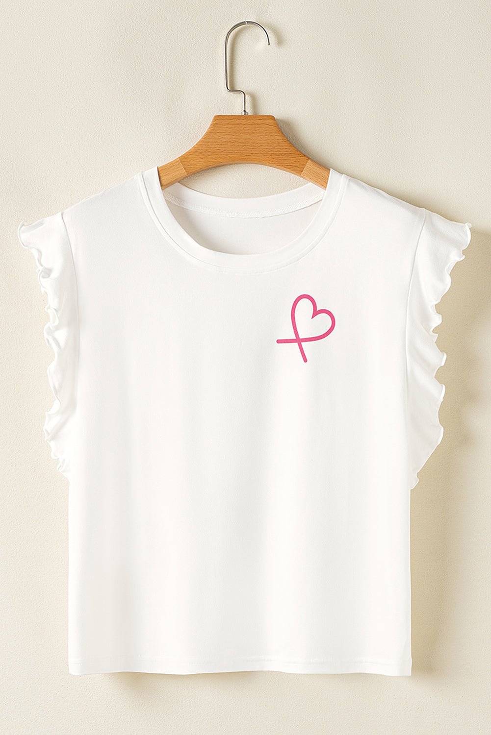 Pink Ruffled Tank Top And Heart Print Pants Lounge Set - Chaelisa's New Jammies