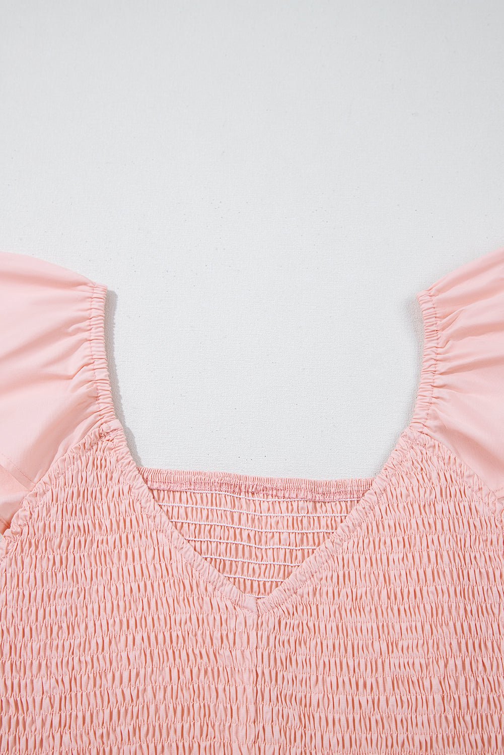 Pink V Neck Flutter Sleeve Smocked Bodice High Waist Ruffle Maxi Dress - Chaelisa's New Jammies