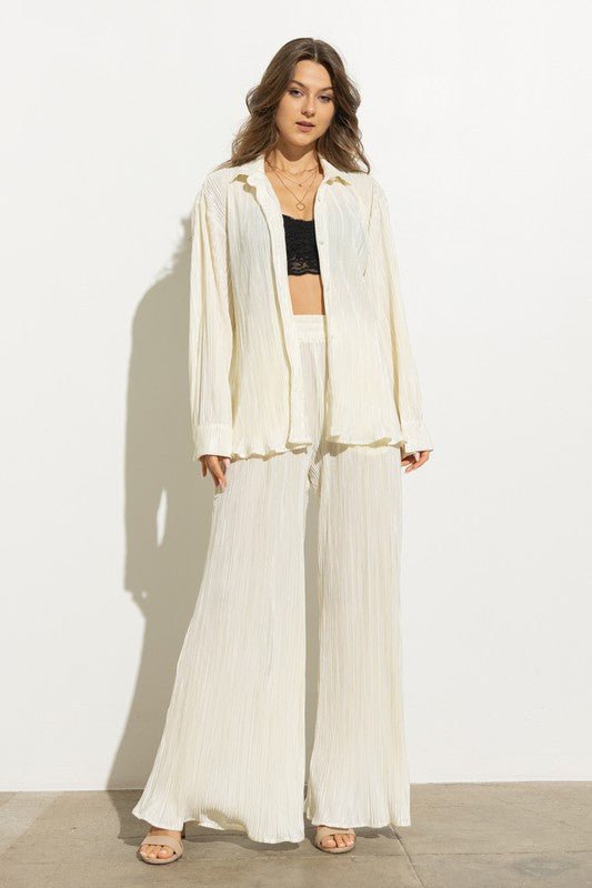 Pleated Blouse Pants Set - Chaelisa's New Jammies