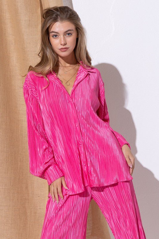 Pleated Blouse Pants Set - Chaelisa's New Jammies