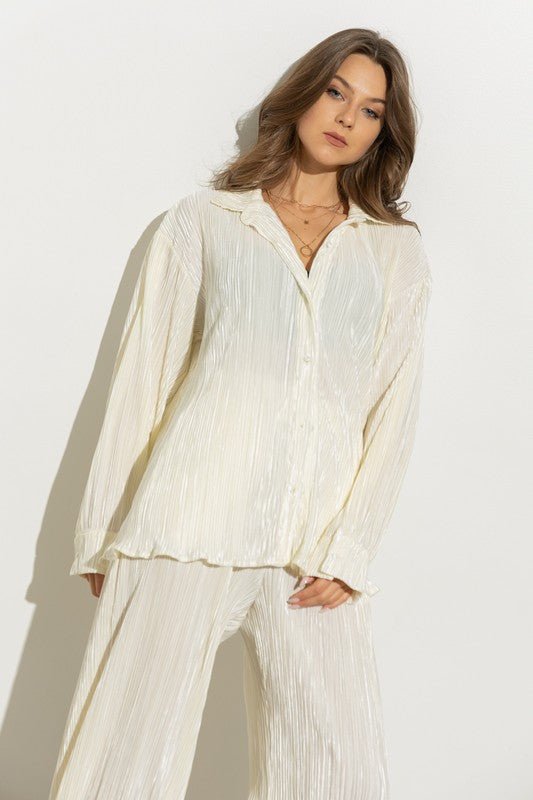 Pleated Blouse Pants Set - Chaelisa's New Jammies