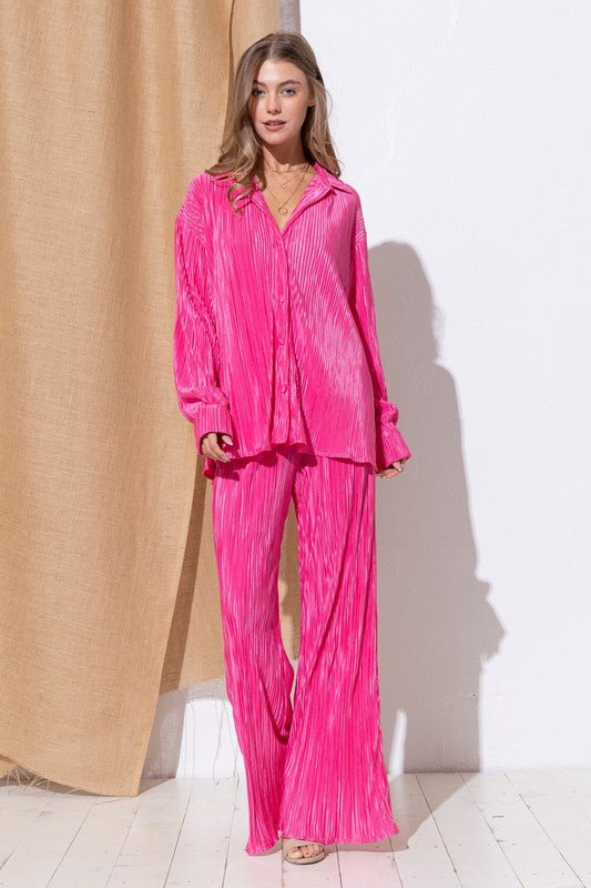 Pleated Blouse Pants Set - Chaelisa's New Jammies