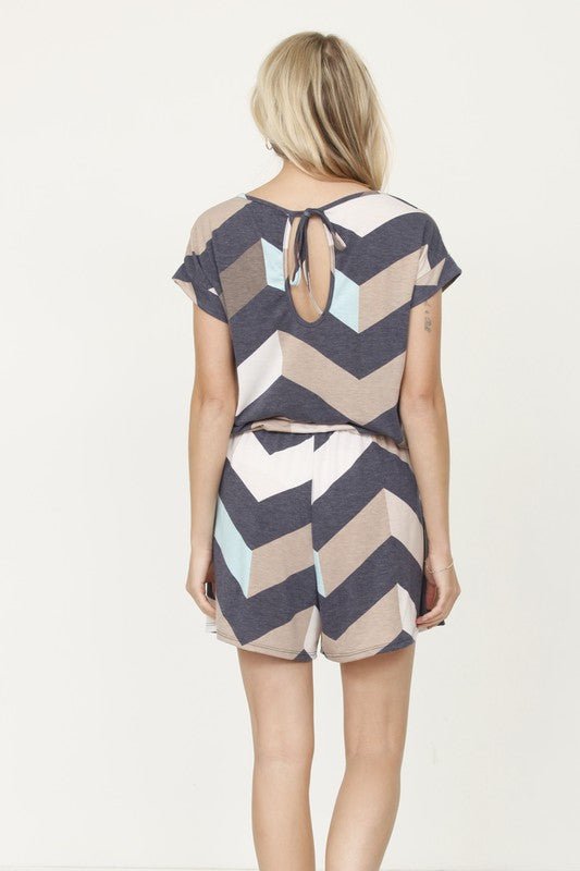 Plus Drawstring Chevron Romper - Chaelisa's New Jammies