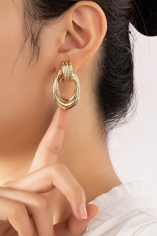 Premium Trio Metal Knot and Hoop Earrings - Chaelisa's New Jammies