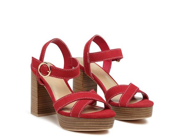 RAG&CO CHOUPETTE SUEDE LEATHER BLOCK HEELED SANDAL - Chaelisa's New Jammies
