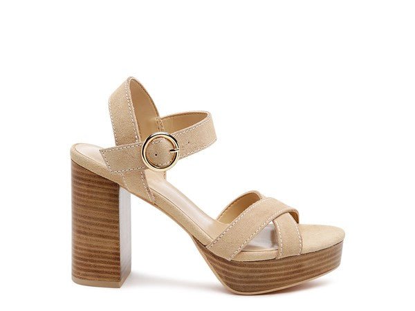 RAG&CO CHOUPETTE SUEDE LEATHER BLOCK HEELED SANDAL - Chaelisa's New Jammies