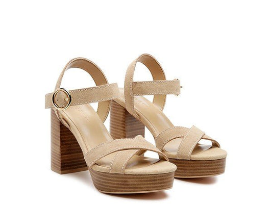 RAG&CO CHOUPETTE SUEDE LEATHER BLOCK HEELED SANDAL - Chaelisa's New Jammies