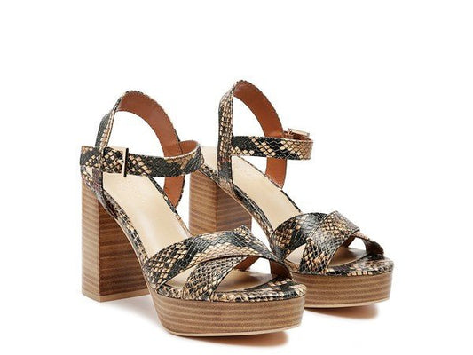 RAG&CO CHYPRE HIGH HEELED BLOCK SANDAL IN TAN - Chaelisa's New Jammies