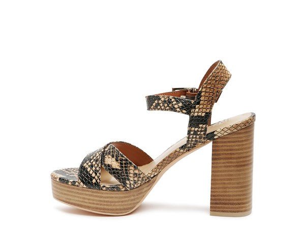RAG&CO CHYPRE HIGH HEELED BLOCK SANDAL IN TAN - Chaelisa's New Jammies