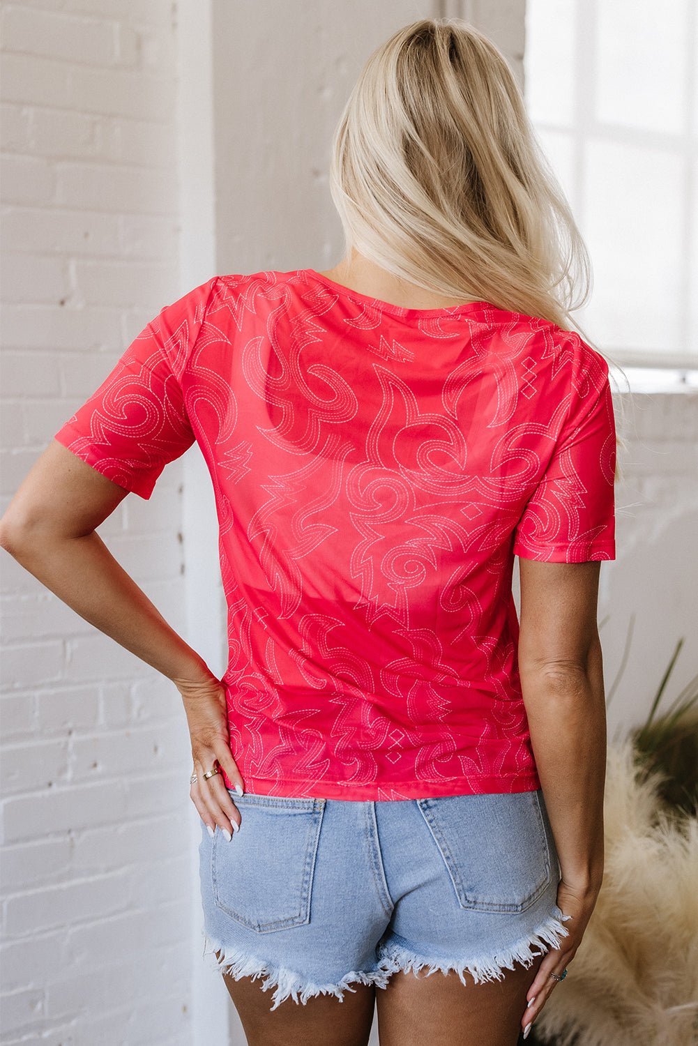 Red Western Girls Mesh T Shirt - Chaelisa's New Jammies