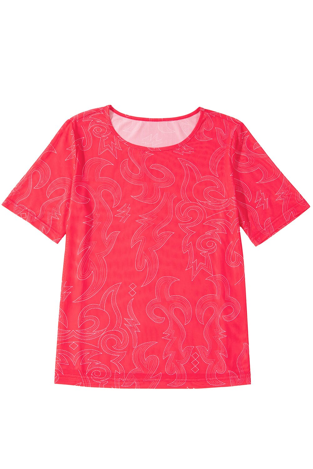 Red Western Girls Mesh T Shirt - Chaelisa's New Jammies