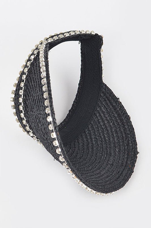 Rhinestone Statement Straw Visor Sun Hat - Chaelisa's New Jammies