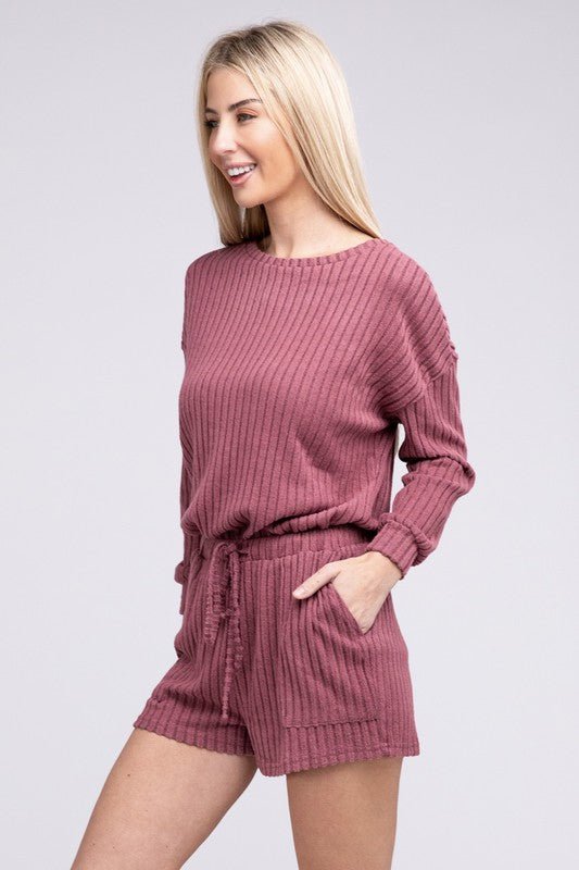 Ribbed Knit Tee & Shorts - Chaelisa's New Jammies