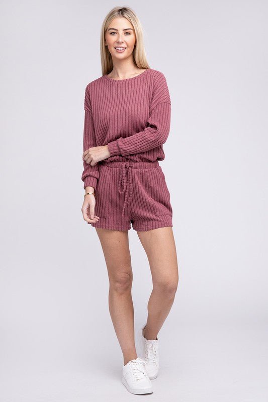Ribbed Knit Tee & Shorts - Chaelisa's New Jammies