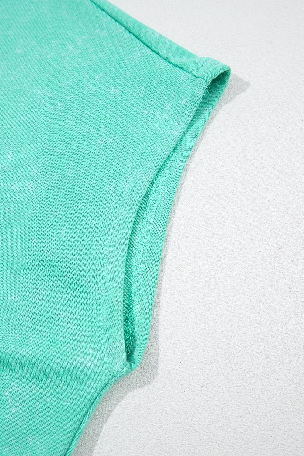 Sea Green Mineral Wash Drawstring Waist Hollow Out Back Short Sleeve Romper - Chaelisa's New Jammies