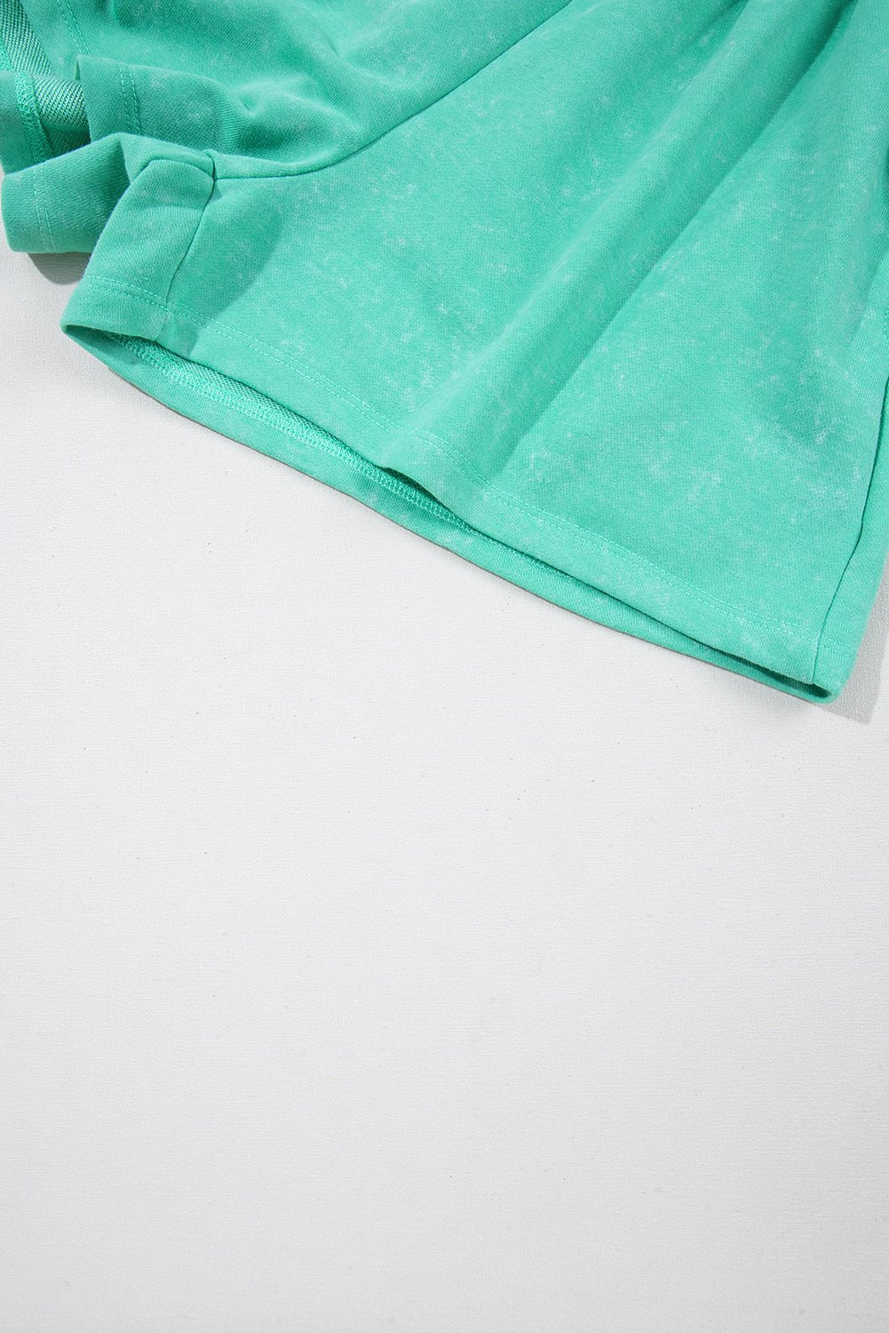 Sea Green Mineral Wash Drawstring Waist Hollow Out Back Short Sleeve Romper - Chaelisa's New Jammies