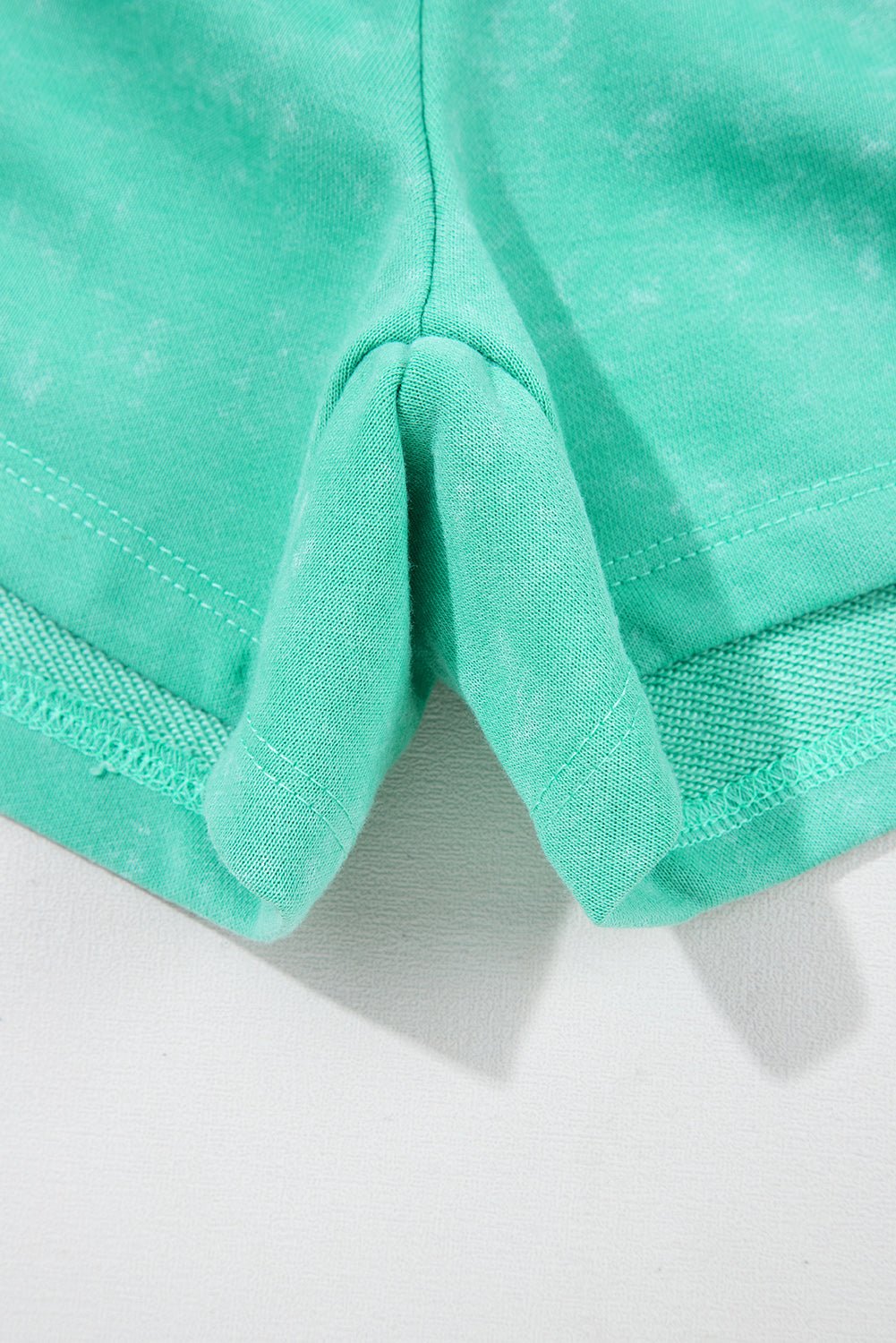 Sea Green Mineral Wash Drawstring Waist Hollow Out Back Short Sleeve Romper - Chaelisa's New Jammies