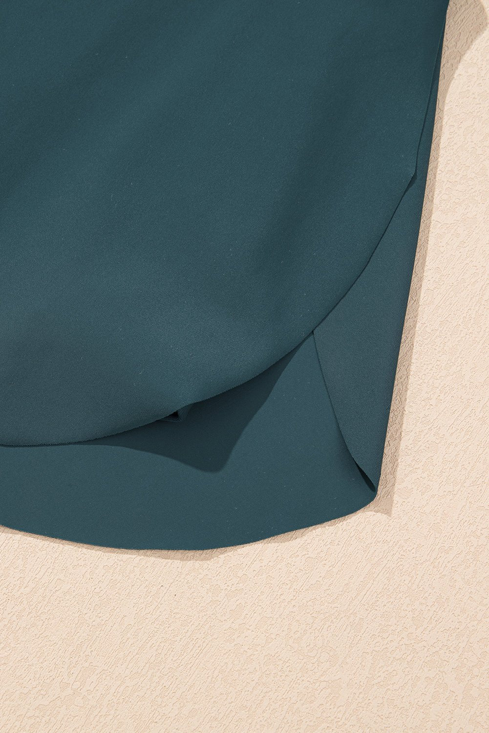 Sea Green Solid Pocketed Crossover High Waist Swim Skort - Chaelisa's New Jammies