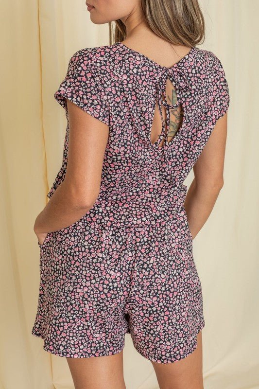 Short Sleeve Floral Print Romper - Chaelisa's New Jammies