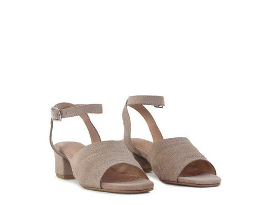 SIGRID FINE SUEDE BLOCK HEELED SANDAL IN NUDE - Chaelisa's New Jammies
