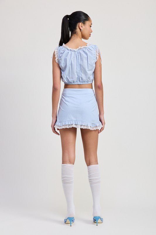 SLEEVELESS LACE RUFFLED TOP - Chaelisa's New Jammies