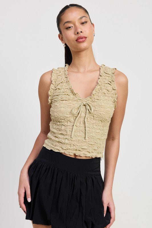 SLEEVELESS RUFFLE TOP - Chaelisa's New Jammies