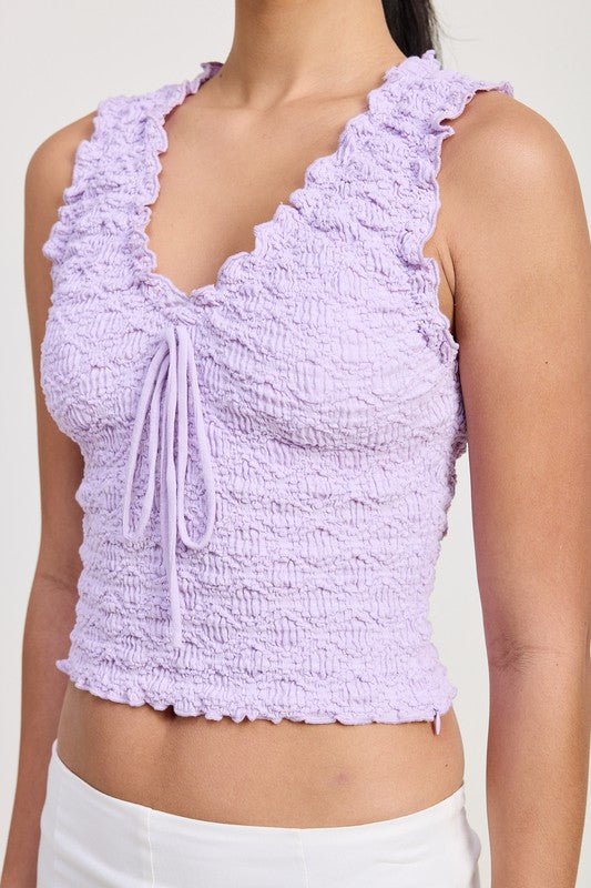 SLEEVELESS RUFFLE TOP - Chaelisa's New Jammies