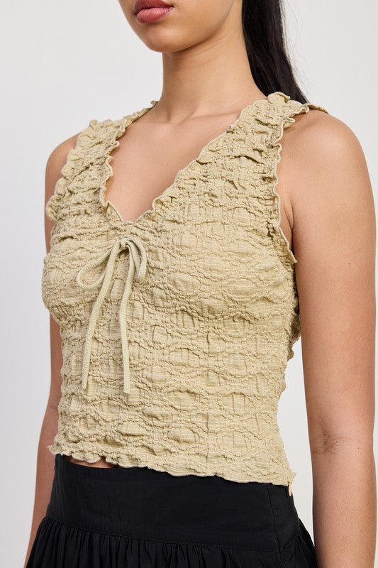 SLEEVELESS RUFFLE TOP - Chaelisa's New Jammies