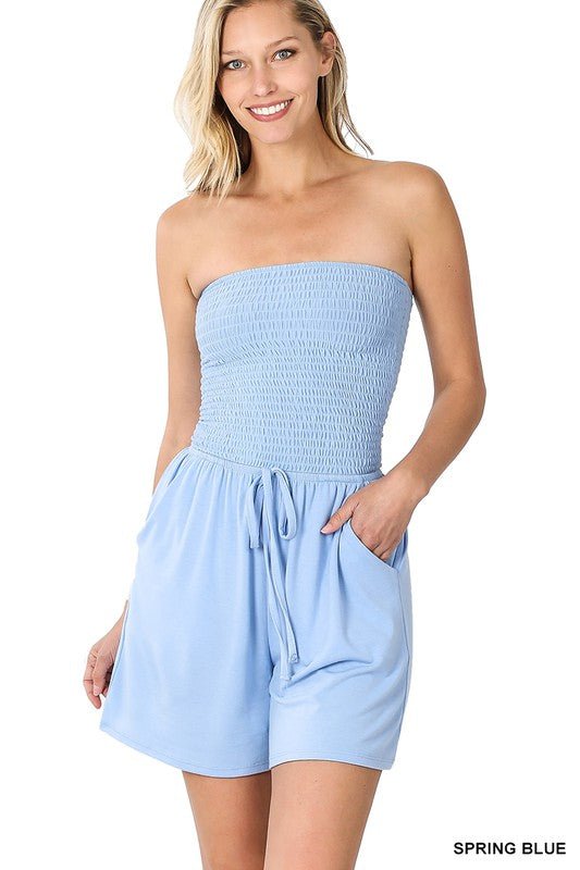 Smocked Tube Romper with Pockets - Chaelisa's New Jammies