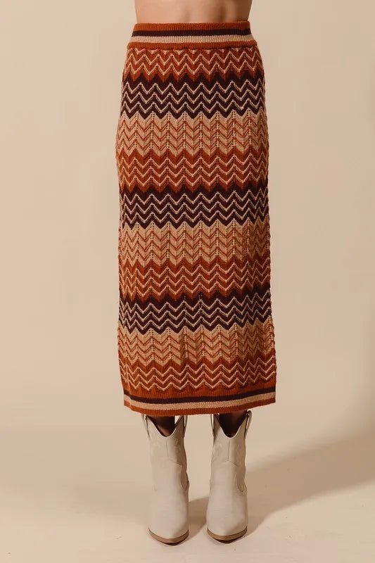 SO ME Multi Color Chevron Knit Skirt - Chaelisa's New Jammies