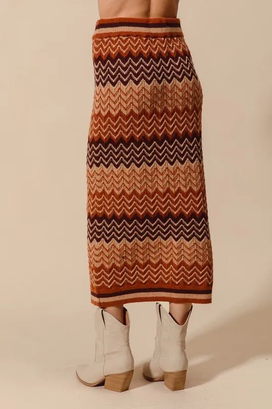 SO ME Multi Color Chevron Knit Skirt - Chaelisa's New Jammies