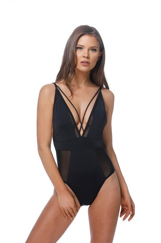 SOLID MESH BLACK SEXY ONE PIECE - Chaelisa's New Jammies