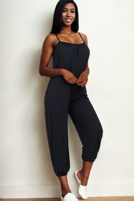 Spaghetti strap solid jumpsuit - Chaelisa's New Jammies